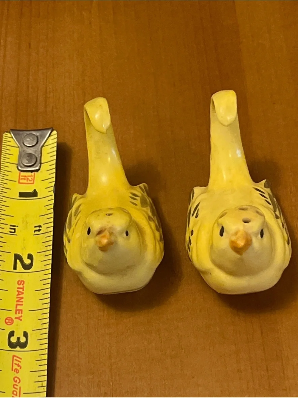 Yellow Ceramic Bird Figurine Salt & Pepper Shakers